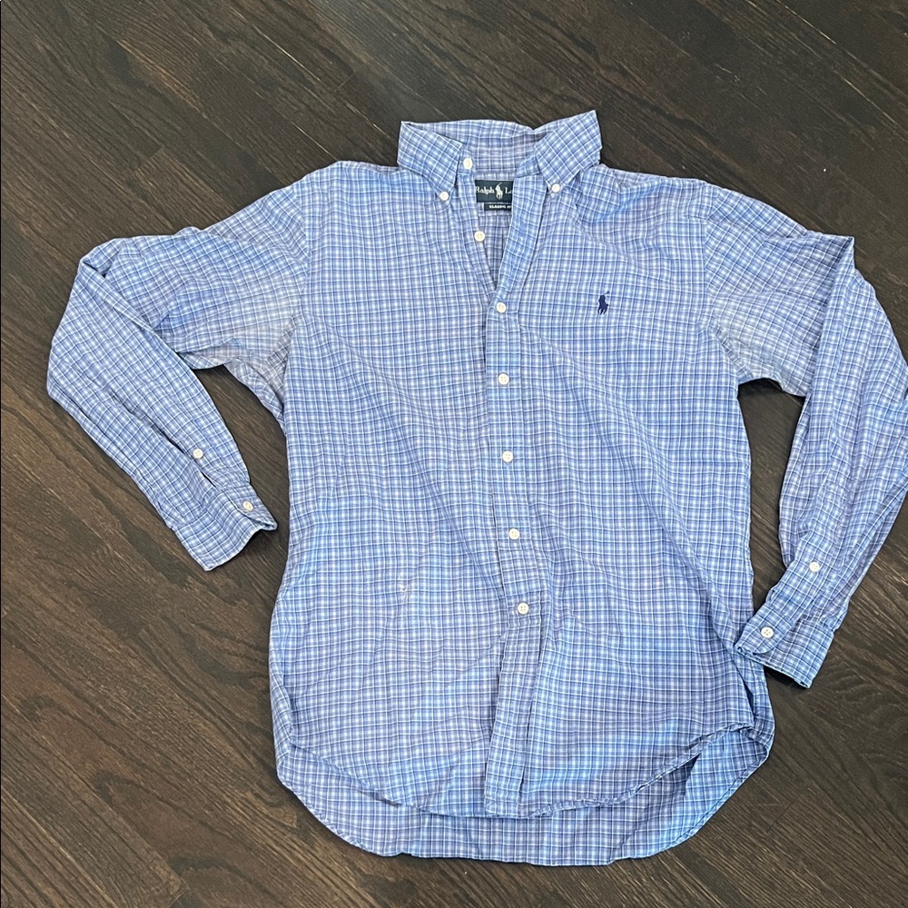Polo by Ralph Lauren Men's Light Blue Plaid Shirt